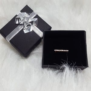 T&J Designs Jewelry - Rose Gold Pave Bar Ring T&J Designs Jewelry - Rose Gold Pave Bar Ring